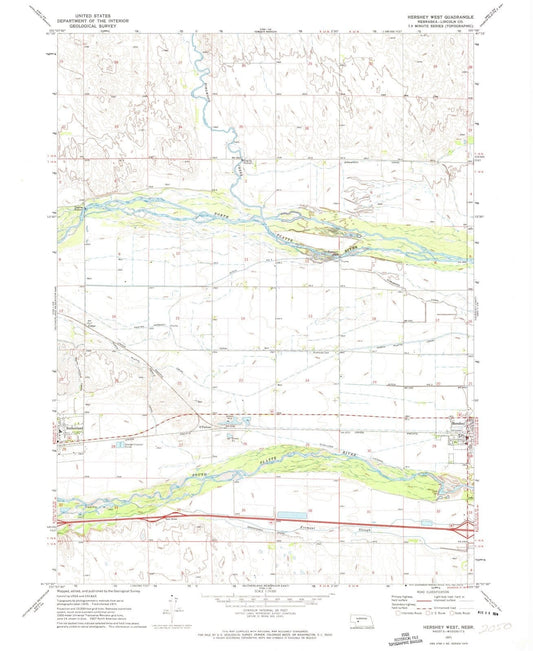 1971 Hershey West, NE - Nebraska - USGS Topographic Map