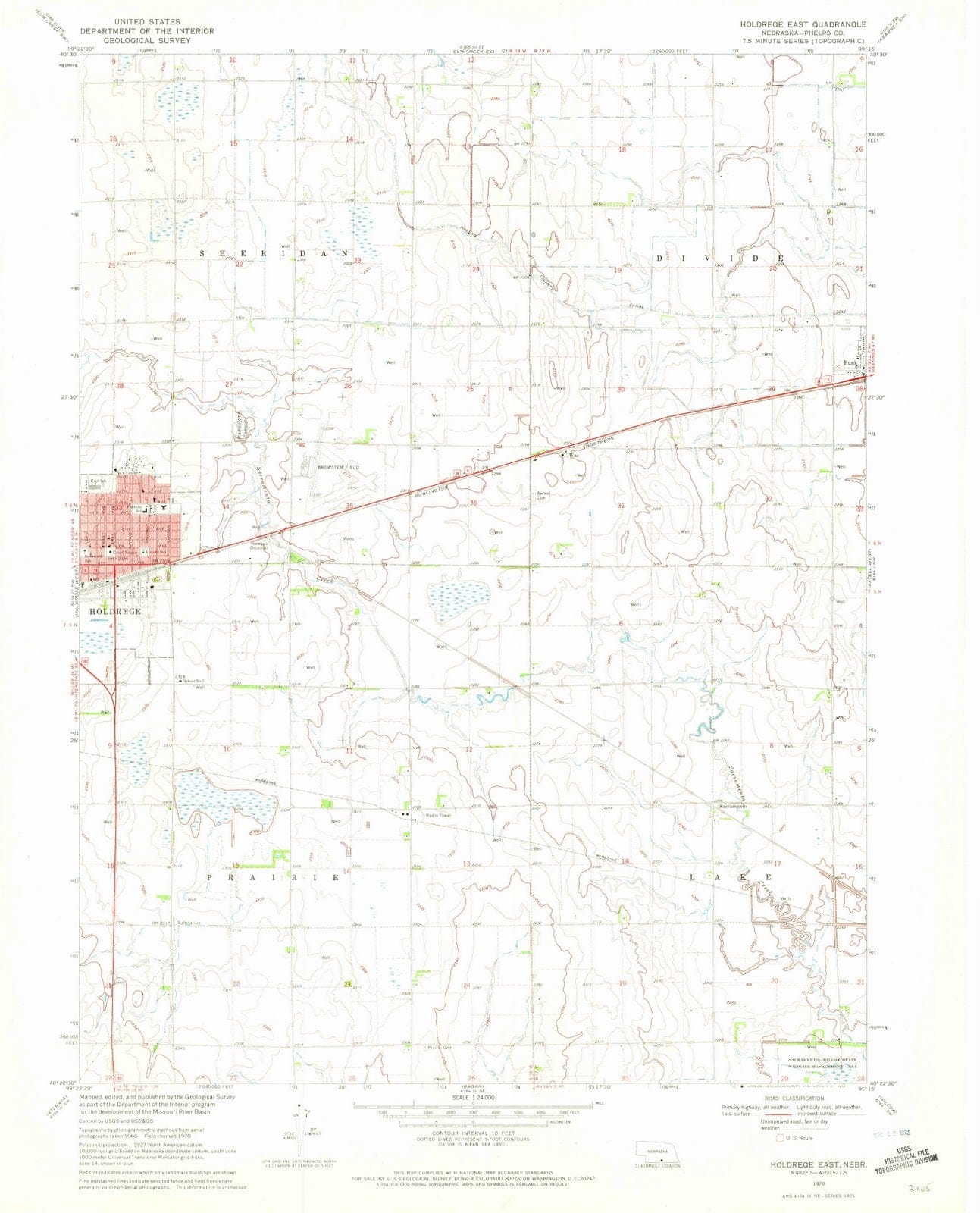 1970 Holdrege East, NE - Nebraska - USGS Topographic Map