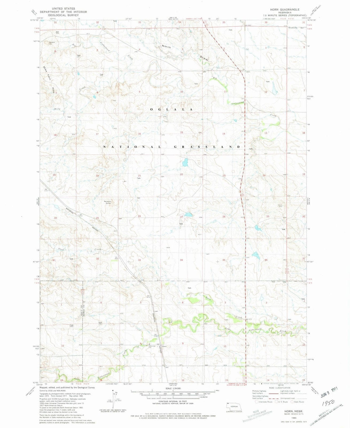 1980 Horn, NE - Nebraska - USGS Topographic Map