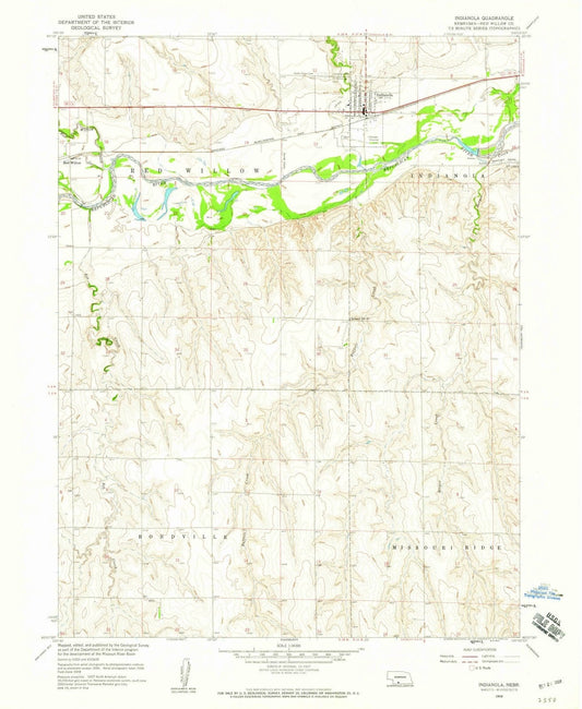1958 Indianola, NE - Nebraska - USGS Topographic Map