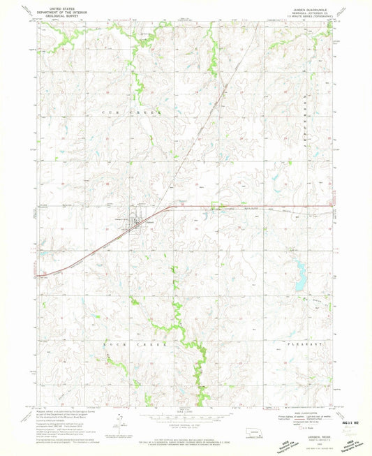 1970 Jansen, NE - Nebraska - USGS Topographic Map