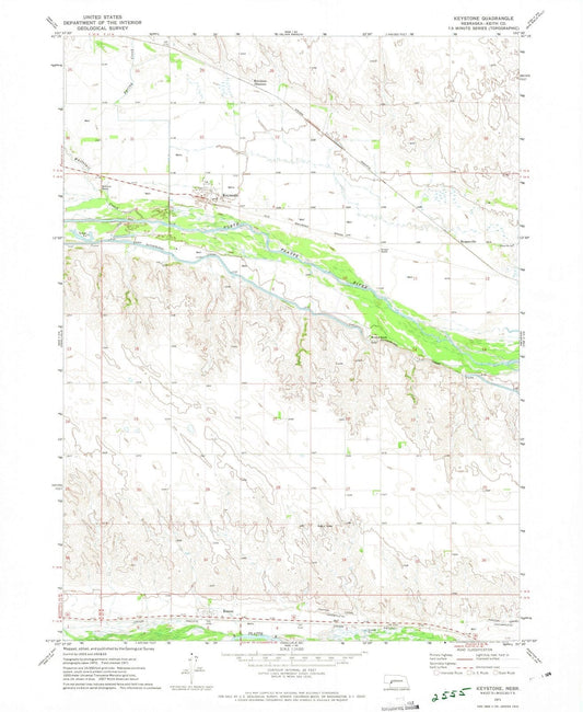 1971 Keystone, NE - Nebraska - USGS Topographic Map