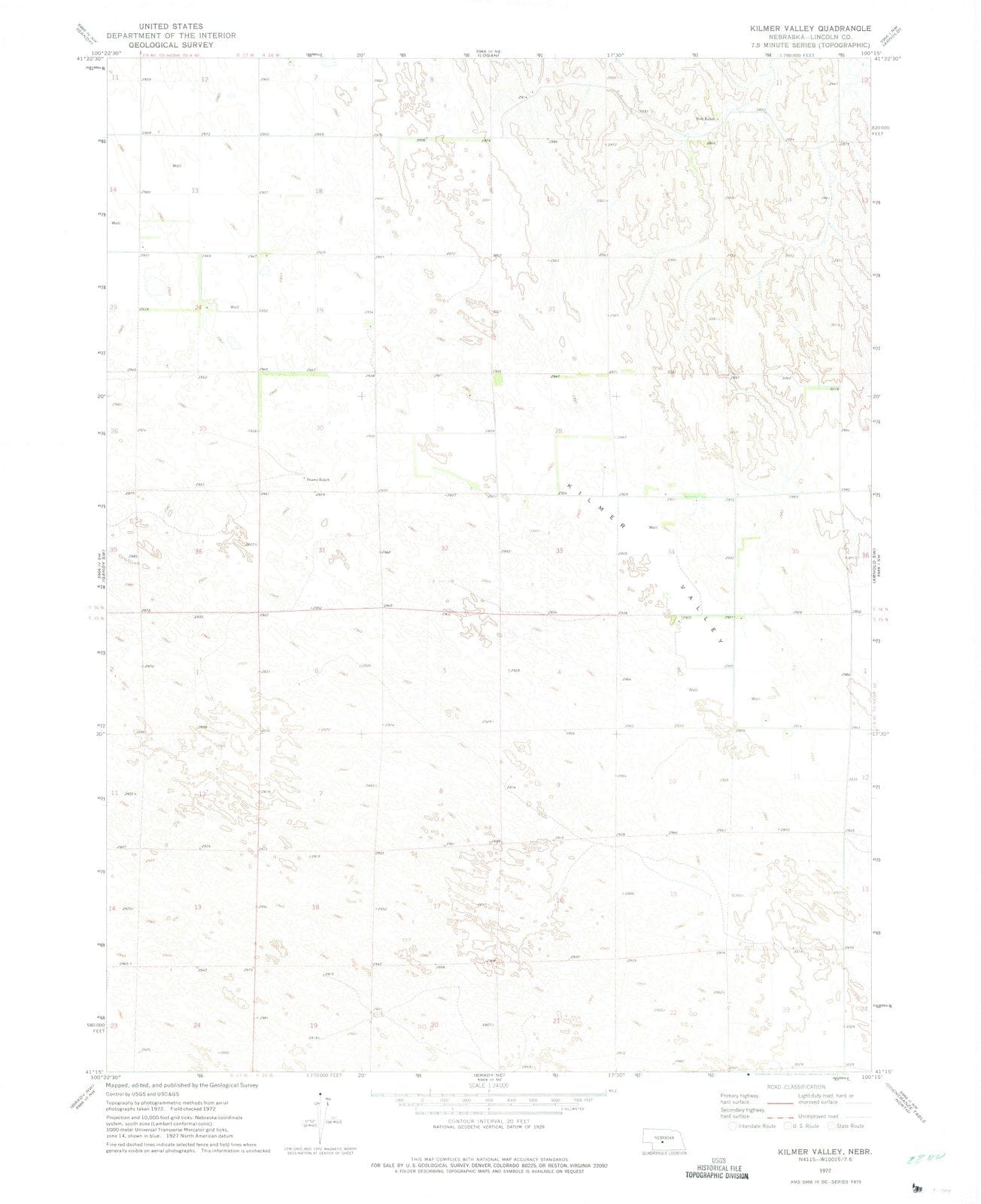 1972 Kilmer Valley, NE - Nebraska - USGS Topographic Map