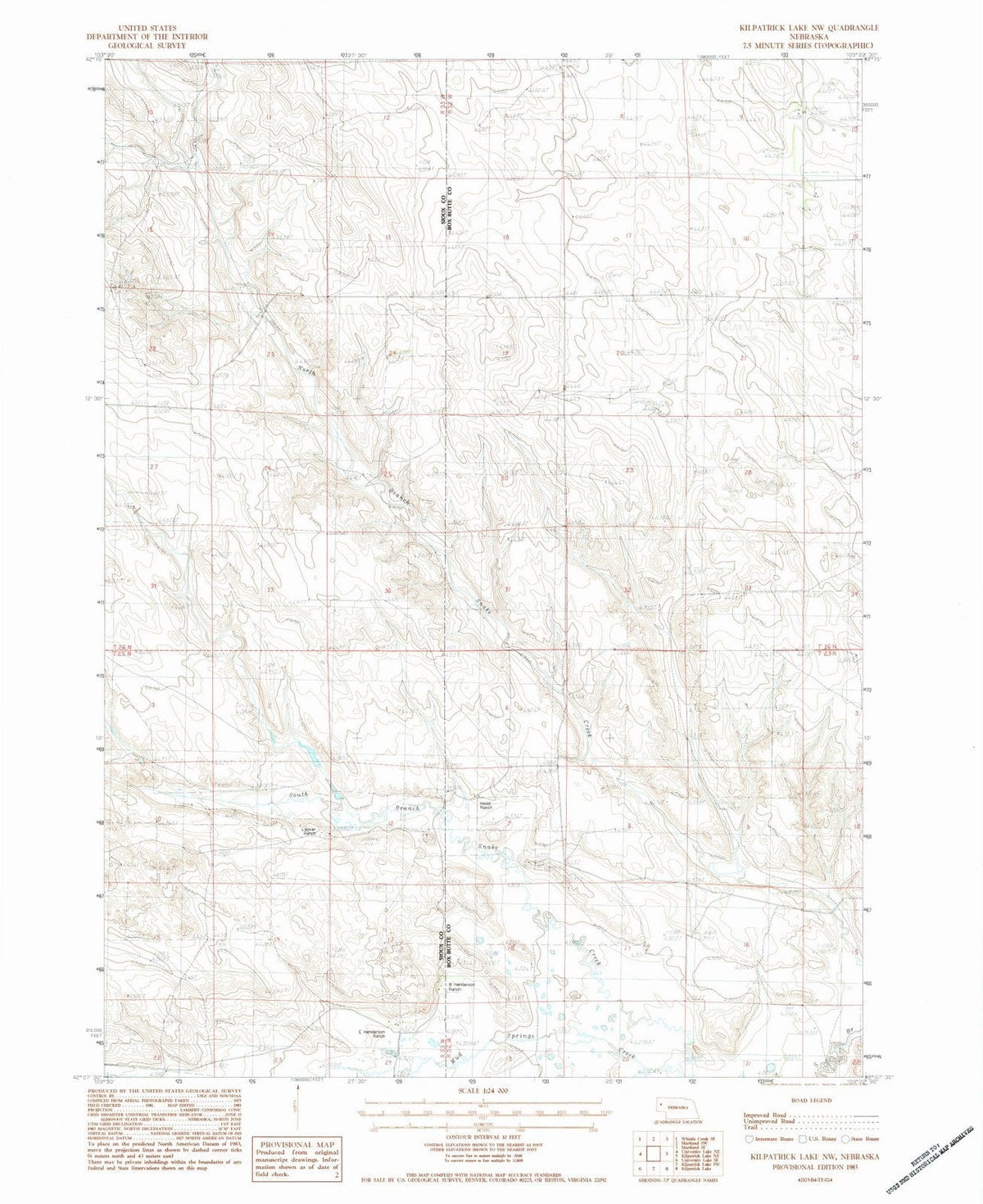 1983 Kilpatrick Lake, NE - Nebraska - USGS Topographic Map v2