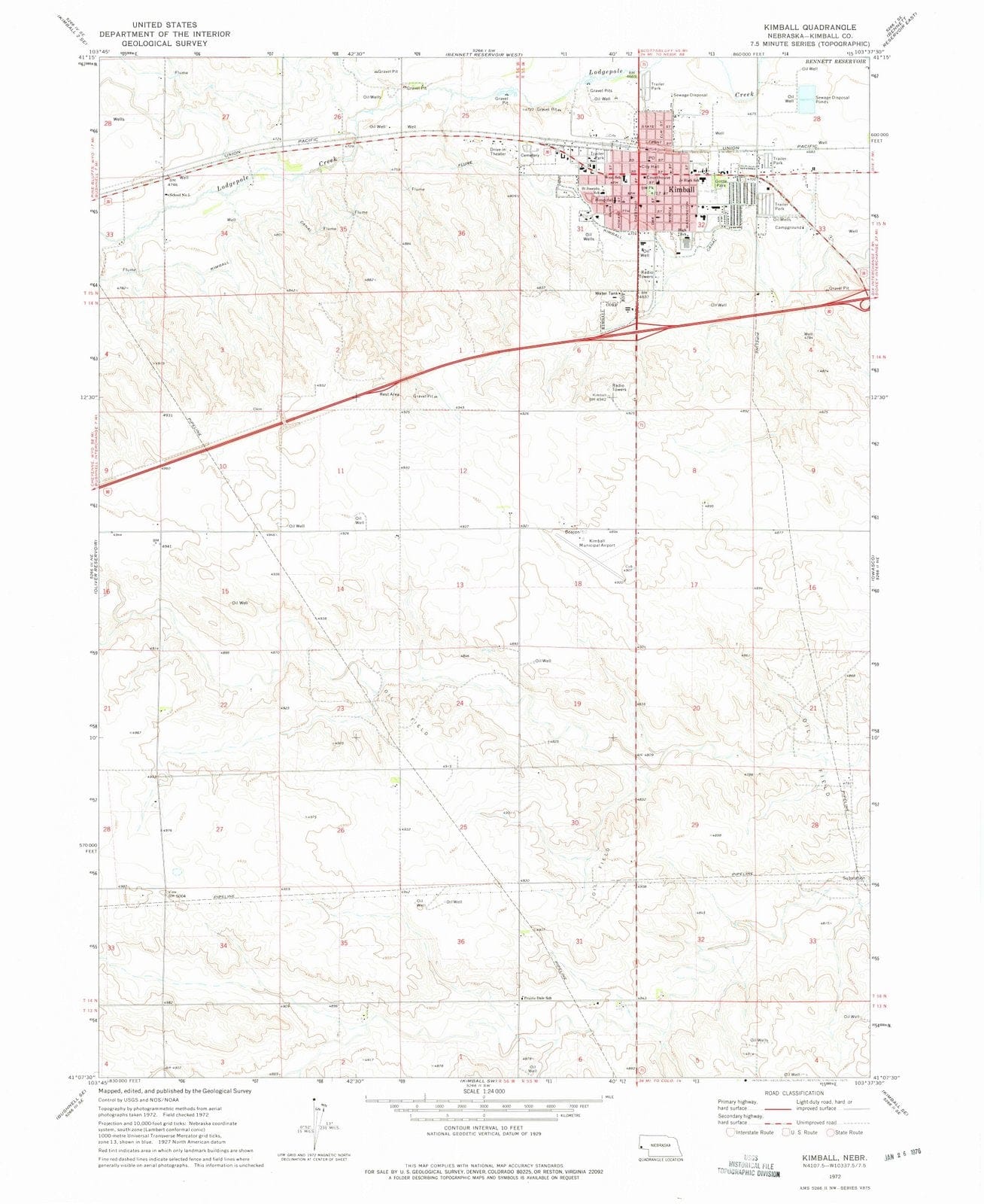1972 Kimball, NE - Nebraska - USGS Topographic Map