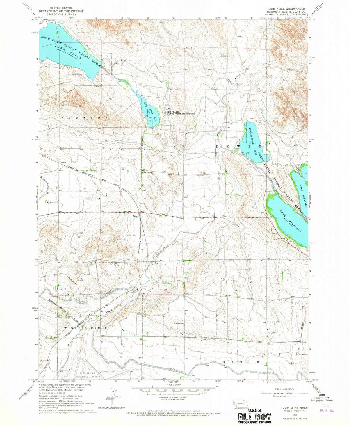1965 Lake Alice, NE - Nebraska - USGS Topographic Map