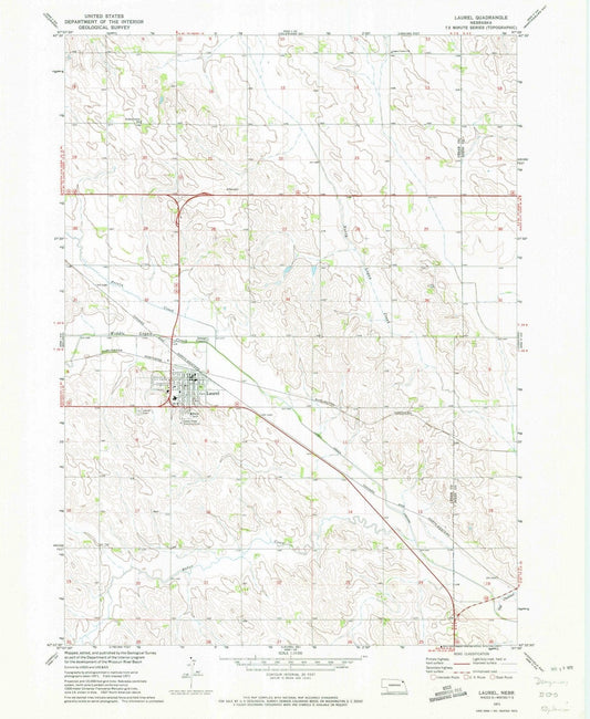 1971 Laurel, NE - Nebraska - USGS Topographic Map