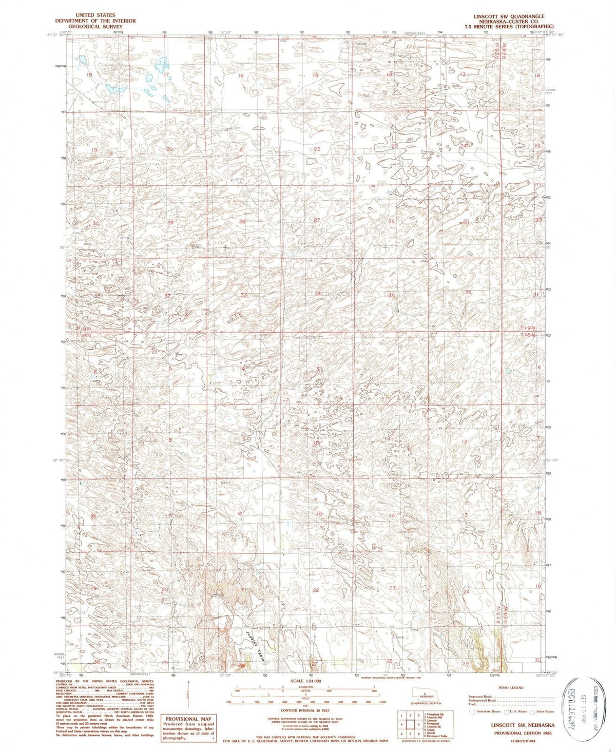 1986 Linscott, NE - Nebraska - USGS Topographic Map v3
