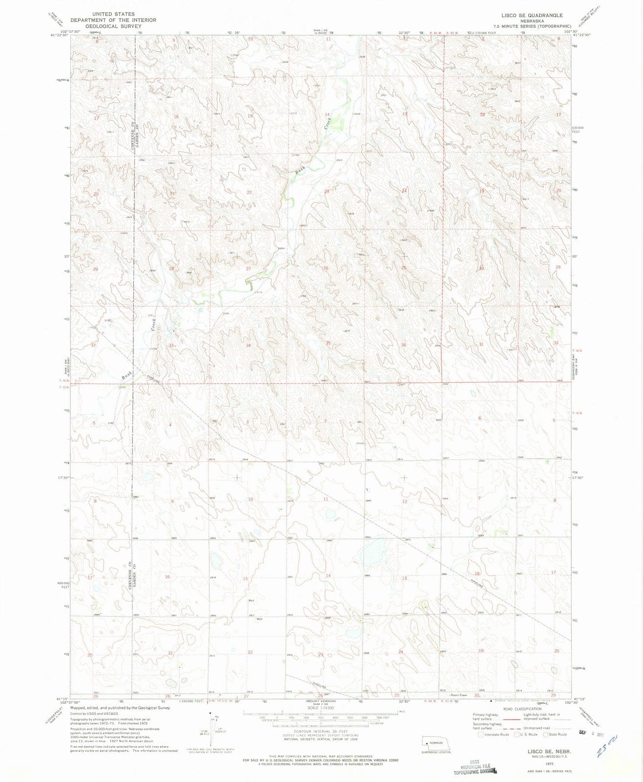 1972 Lisco, NE - Nebraska - USGS Topographic Map v2