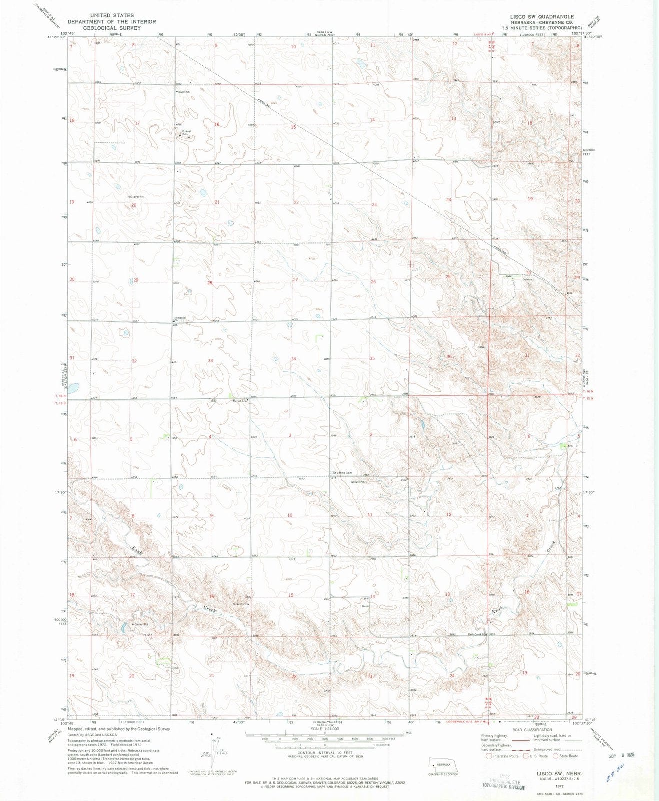 1972 Lisco, NE - Nebraska - USGS Topographic Map v3