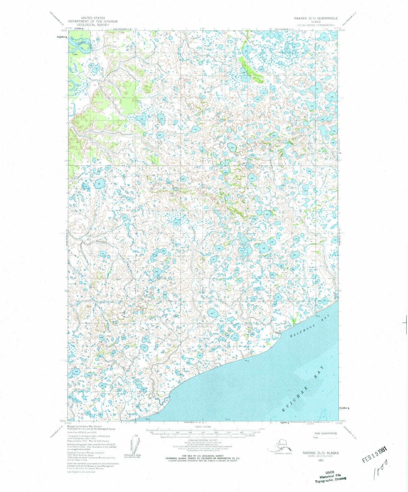 1952 Naknek, AK - Alaska - USGS Topographic Map3
