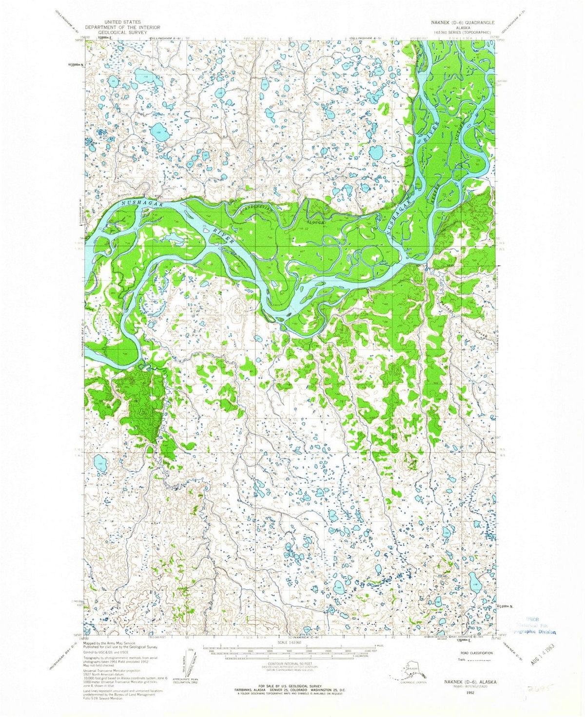 1952 Naknek, AK - Alaska - USGS Topographic Map4