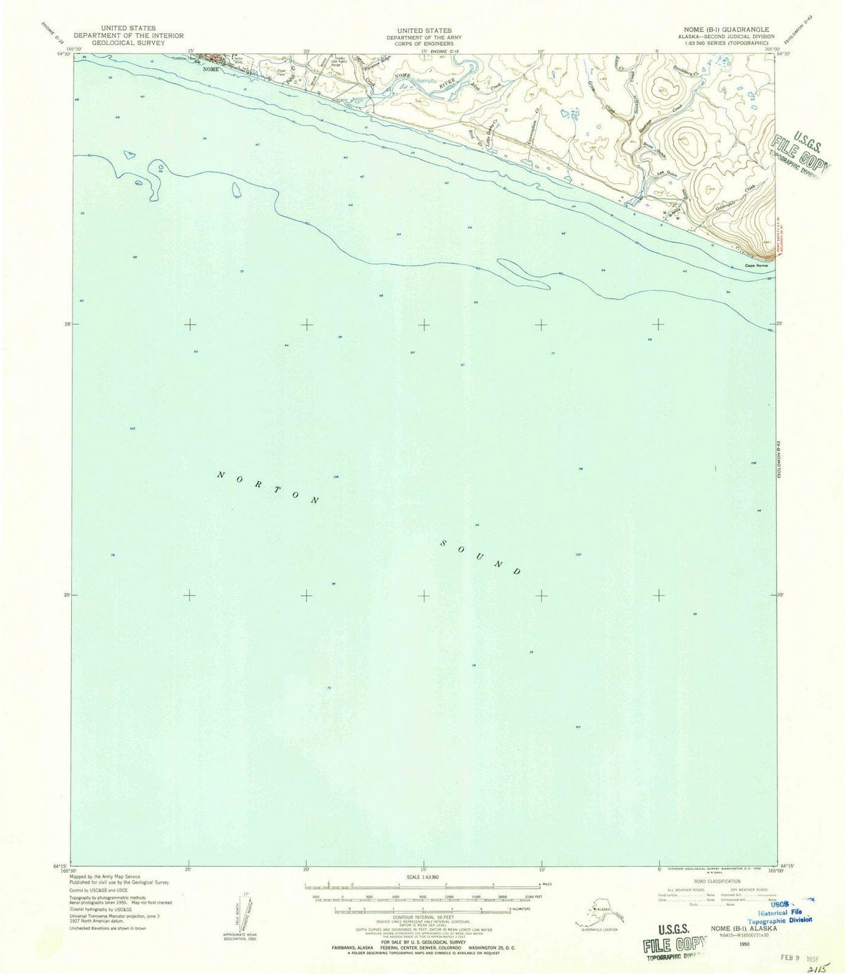 1950 Nome, AK - Alaska - USGS Topographic Map