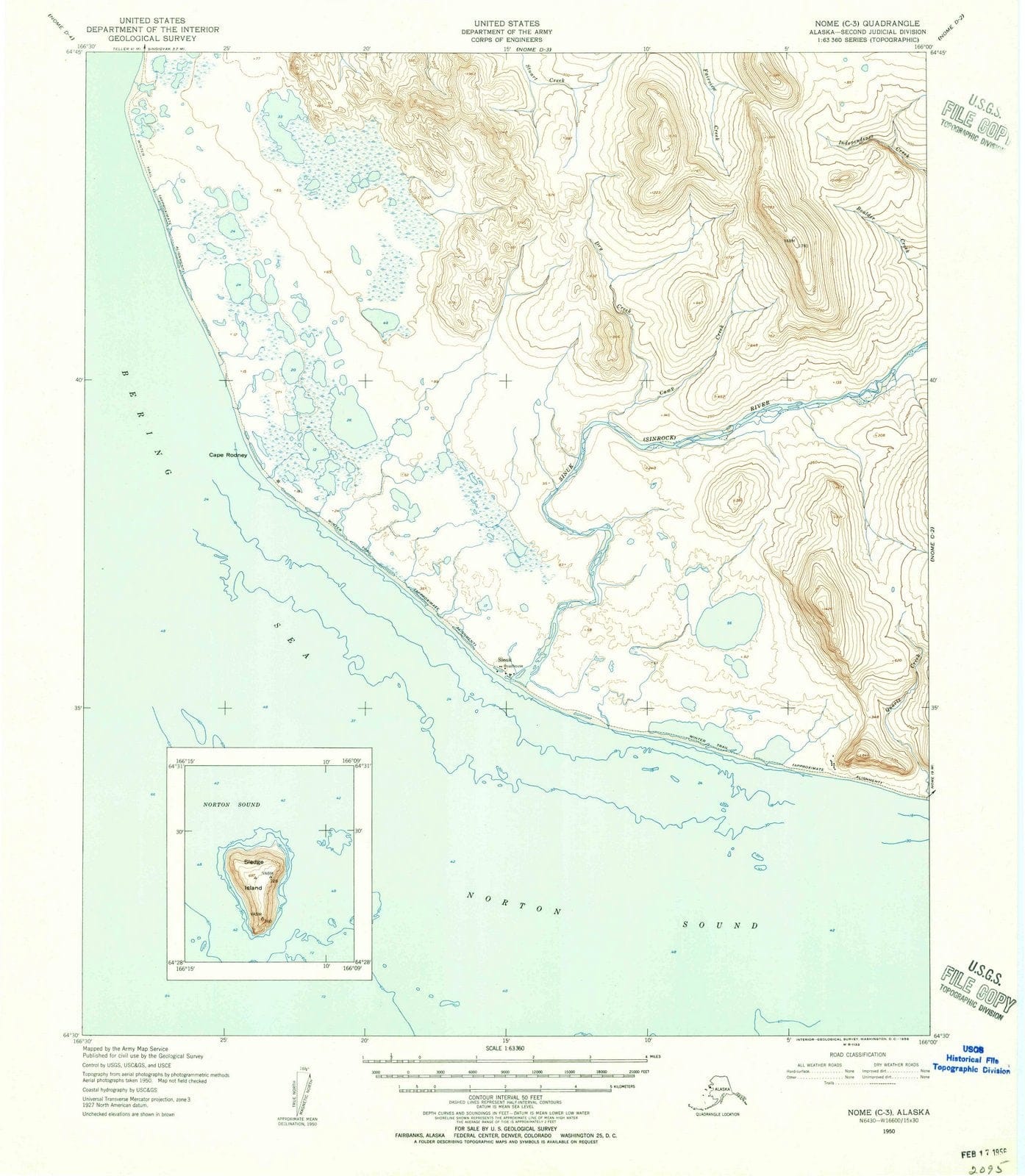 1950 Nome, AK - Alaska - USGS Topographic Map v4