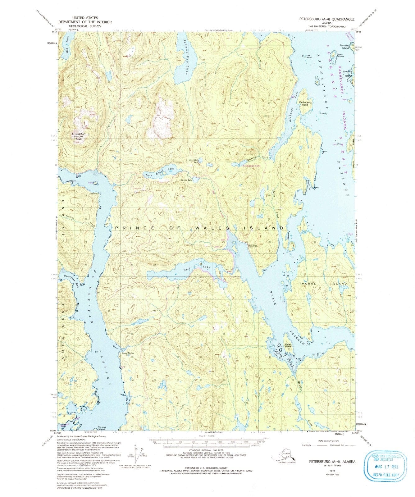 1949 Petersburg, AK - Alaska - USGS Topographic Map v2