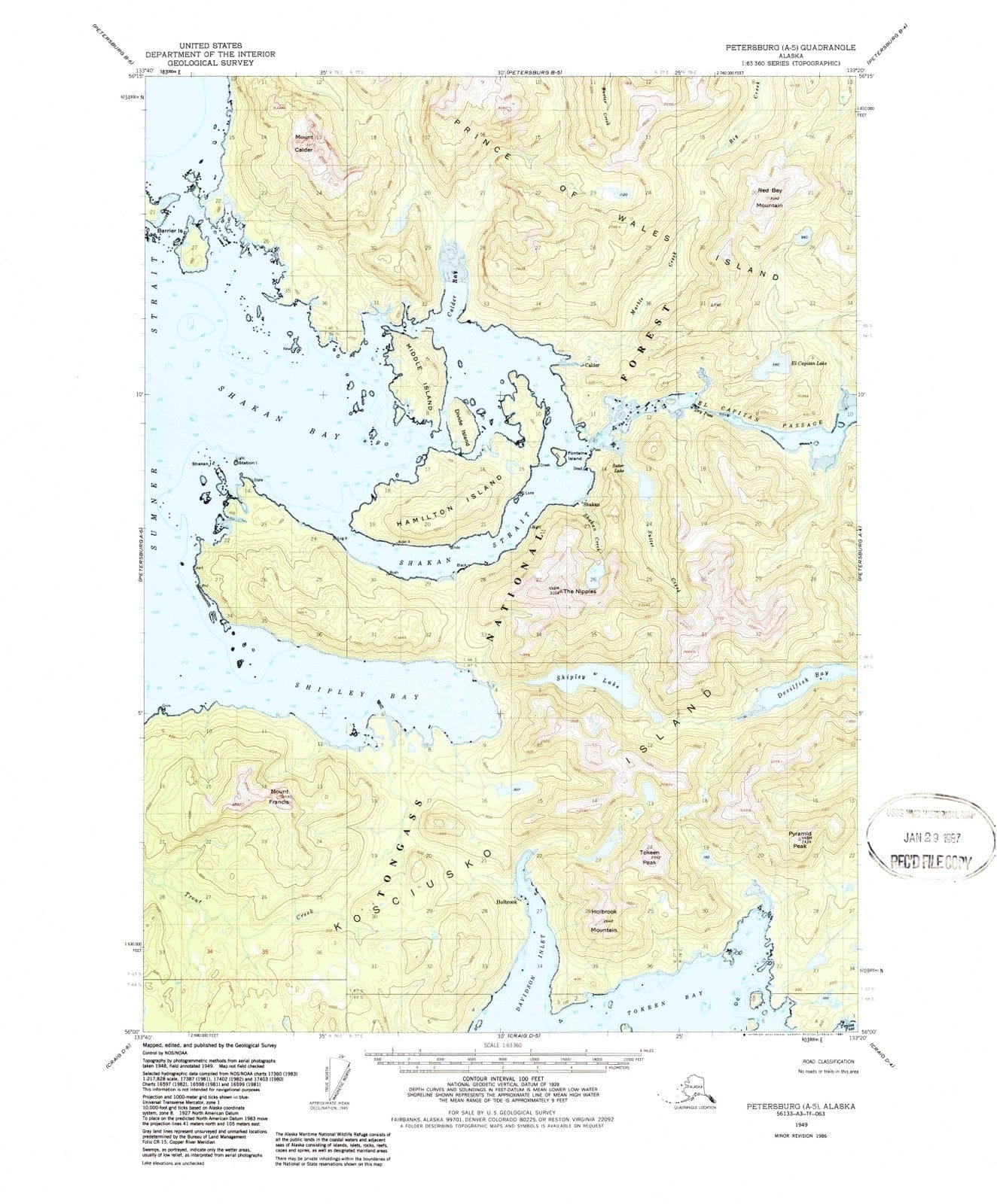 1949 Petersburg, AK - Alaska - USGS Topographic Map v3