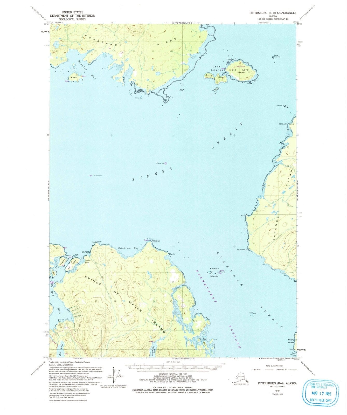 1949 Petersburg, AK - Alaska - USGS Topographic Map v4