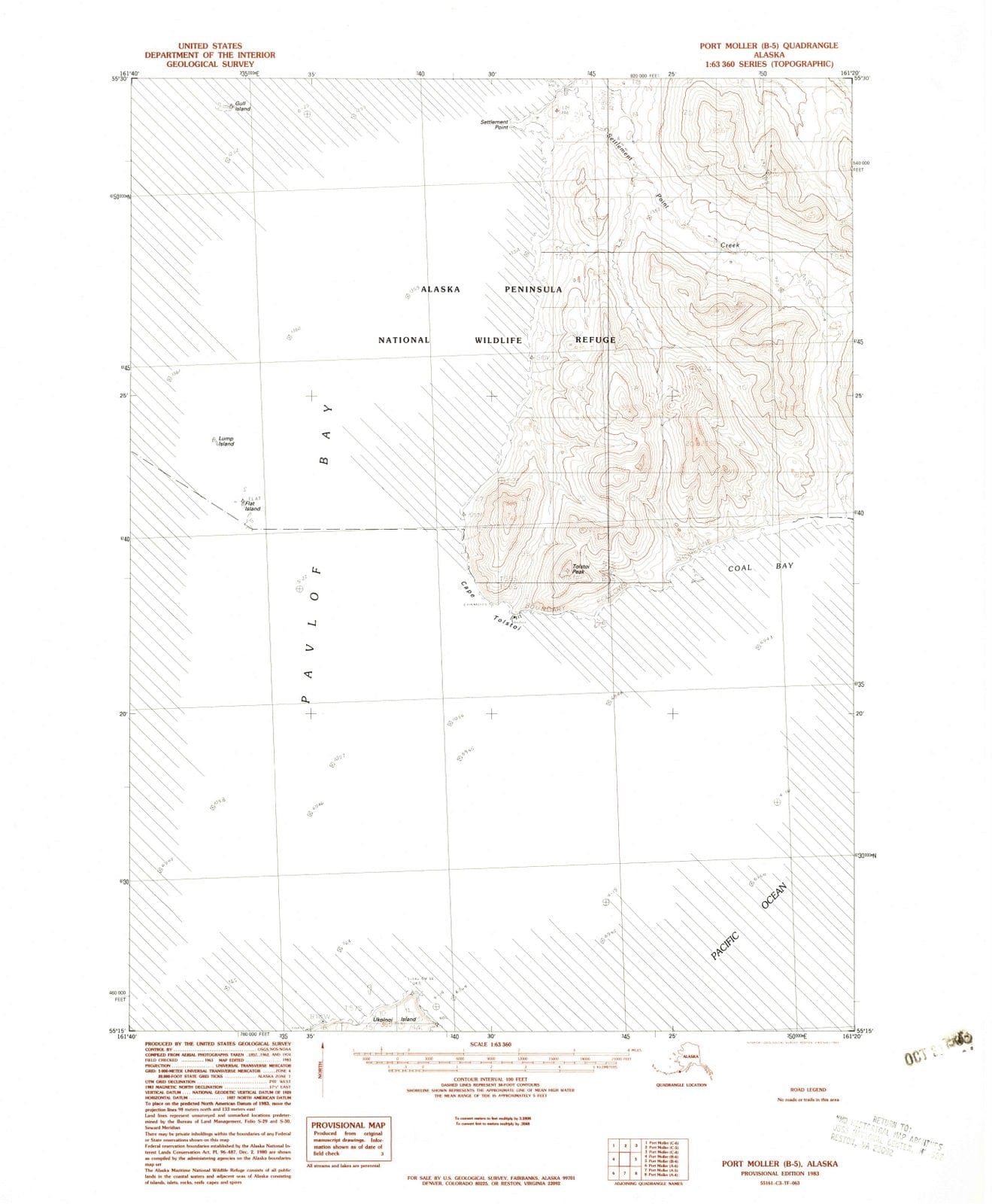 1983 Port Moller, AK - Alaska - USGS Topographic Map v3
