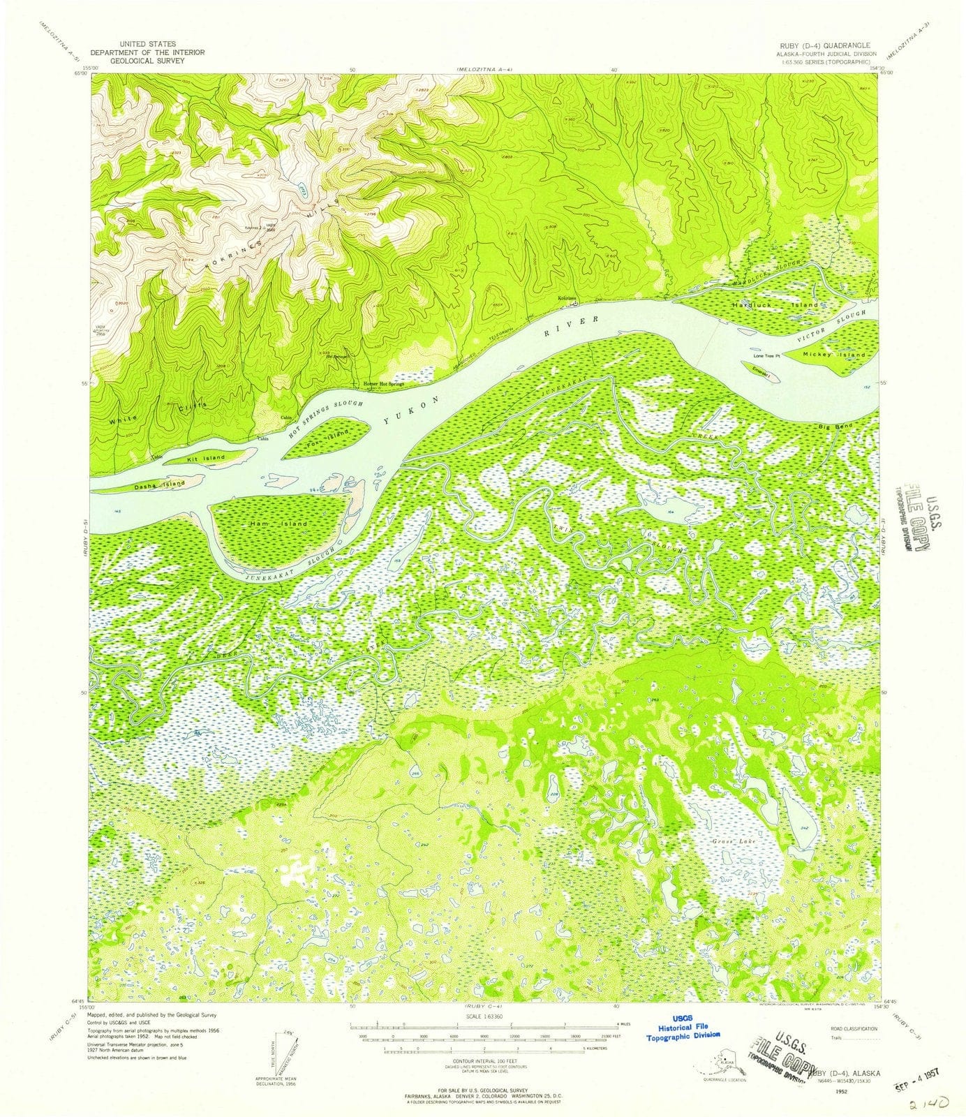 1952 Ruby, AK - Alaska - USGS Topographic Map v22
