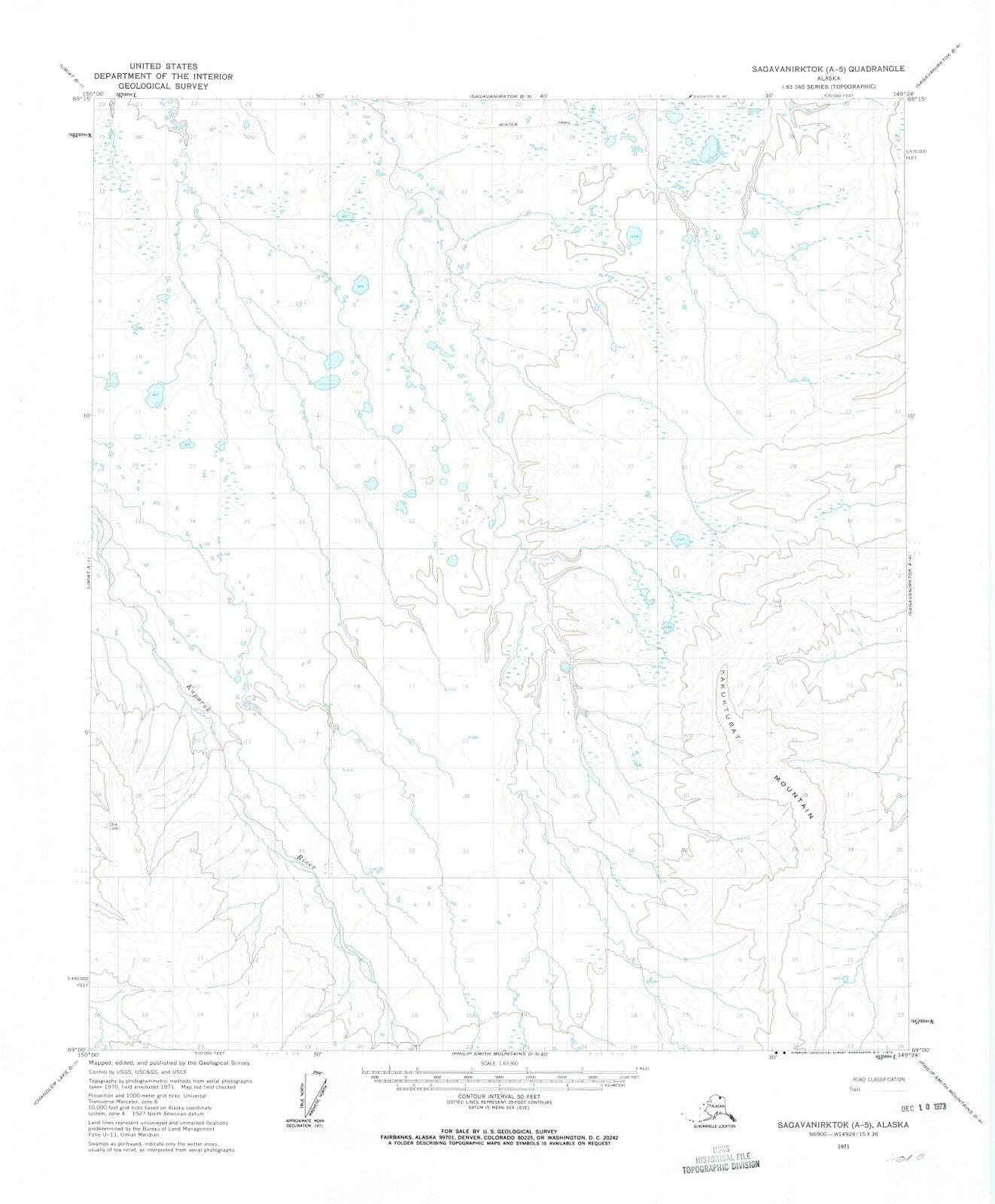 1971 Sagavanirktok, AK - Alaska - USGS Topographic Map v5