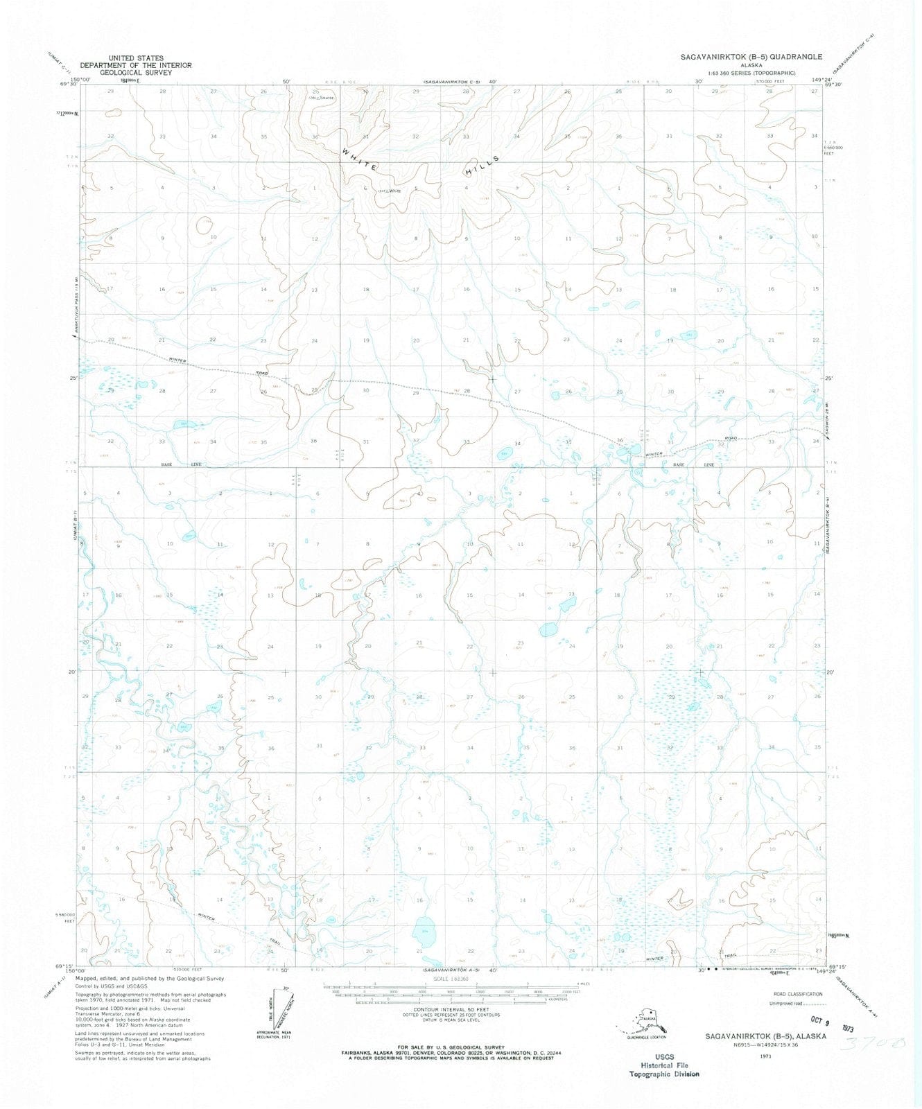 1971 Sagavanirktok, AK - Alaska - USGS Topographic Map0
