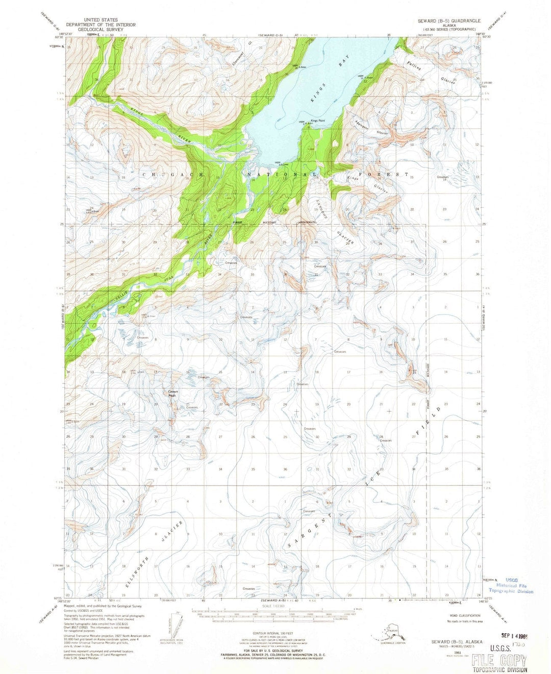 1951 Seward, AK - Alaska - USGS Topographic Map v9
