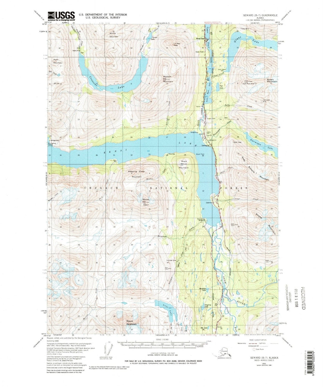 1951 Seward, AK - Alaska - USGS Topographic Map1