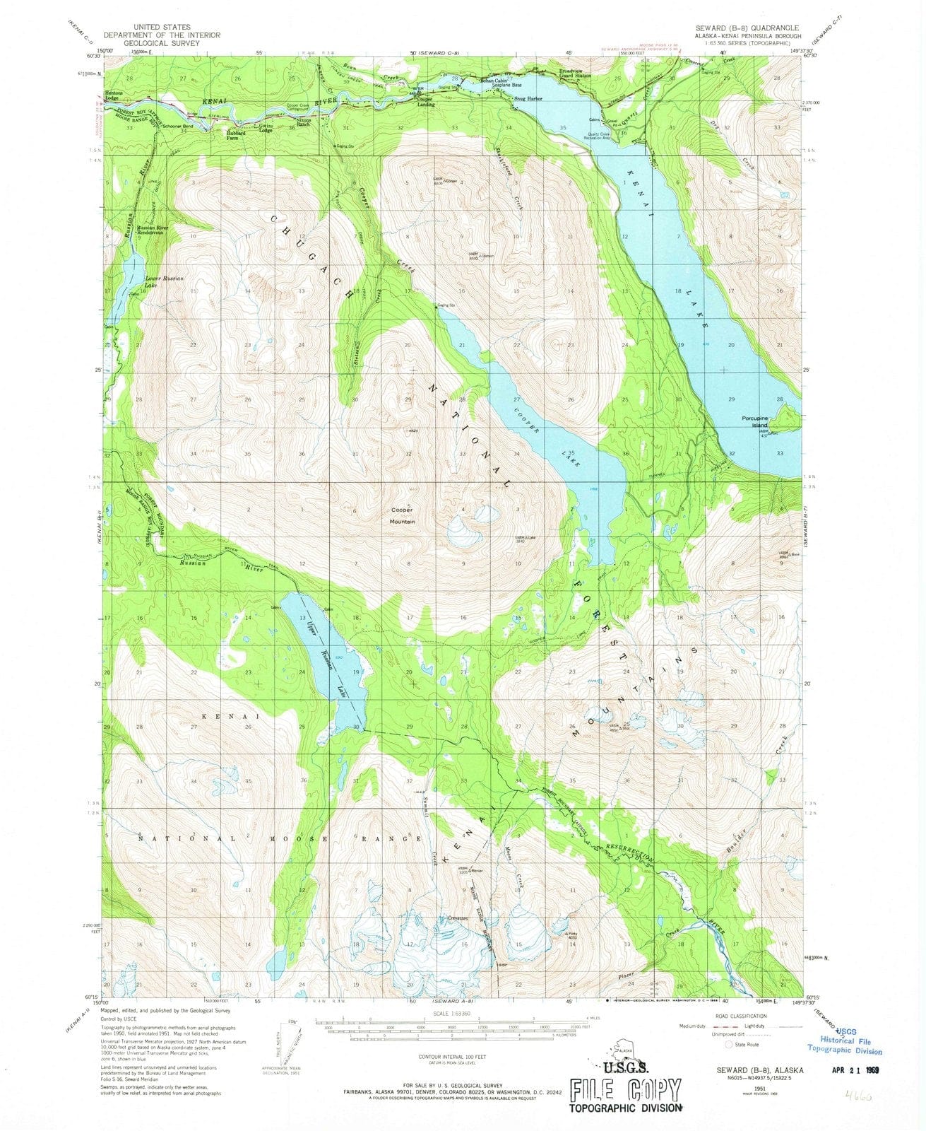 1951 Seward, AK - Alaska - USGS Topographic Map2