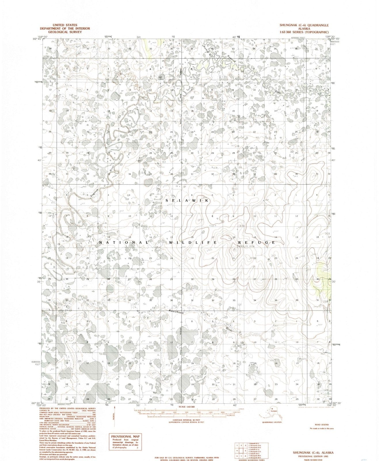 1985 Shungnak, AK - Alaska - USGS Topographic Map8