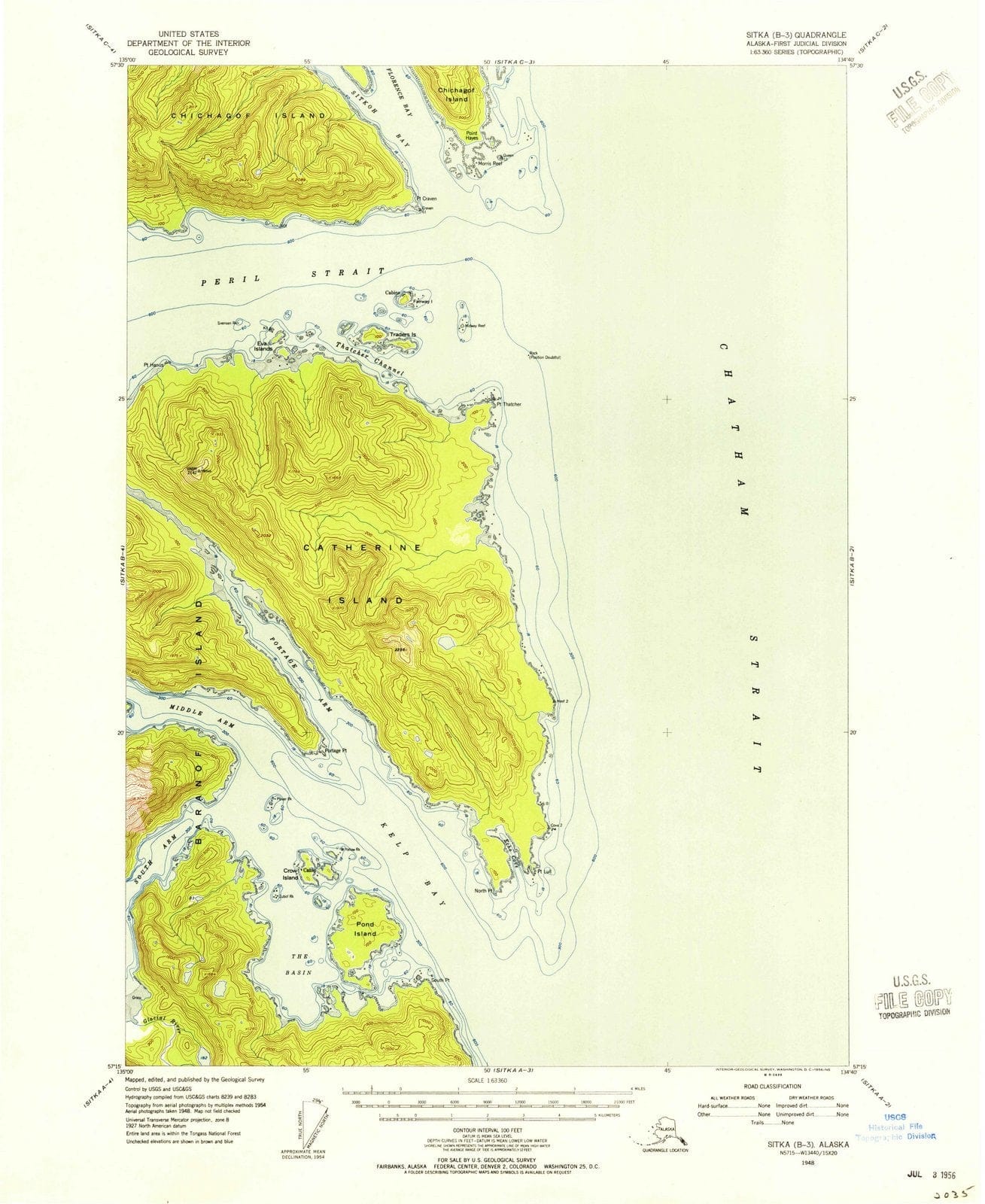 1948 Sitka, AK - Alaska - USGS Topographic Map v7