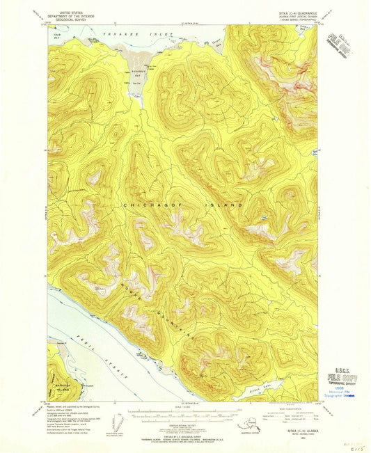 1951 Sitka, AK - Alaska - USGS Topographic Map v4