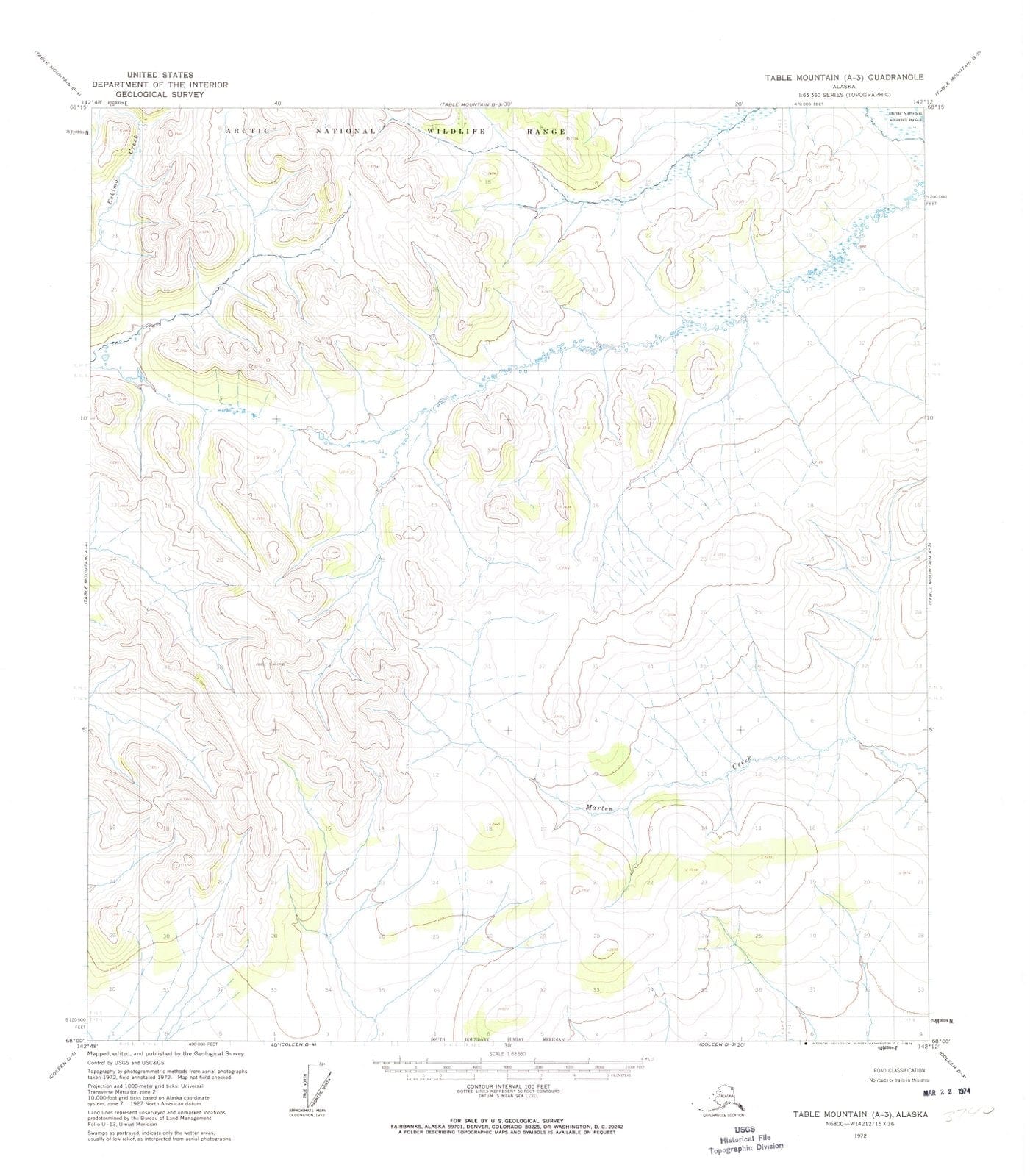1972 Table Mountain, AK - Alaska - USGS Topographic Map v3