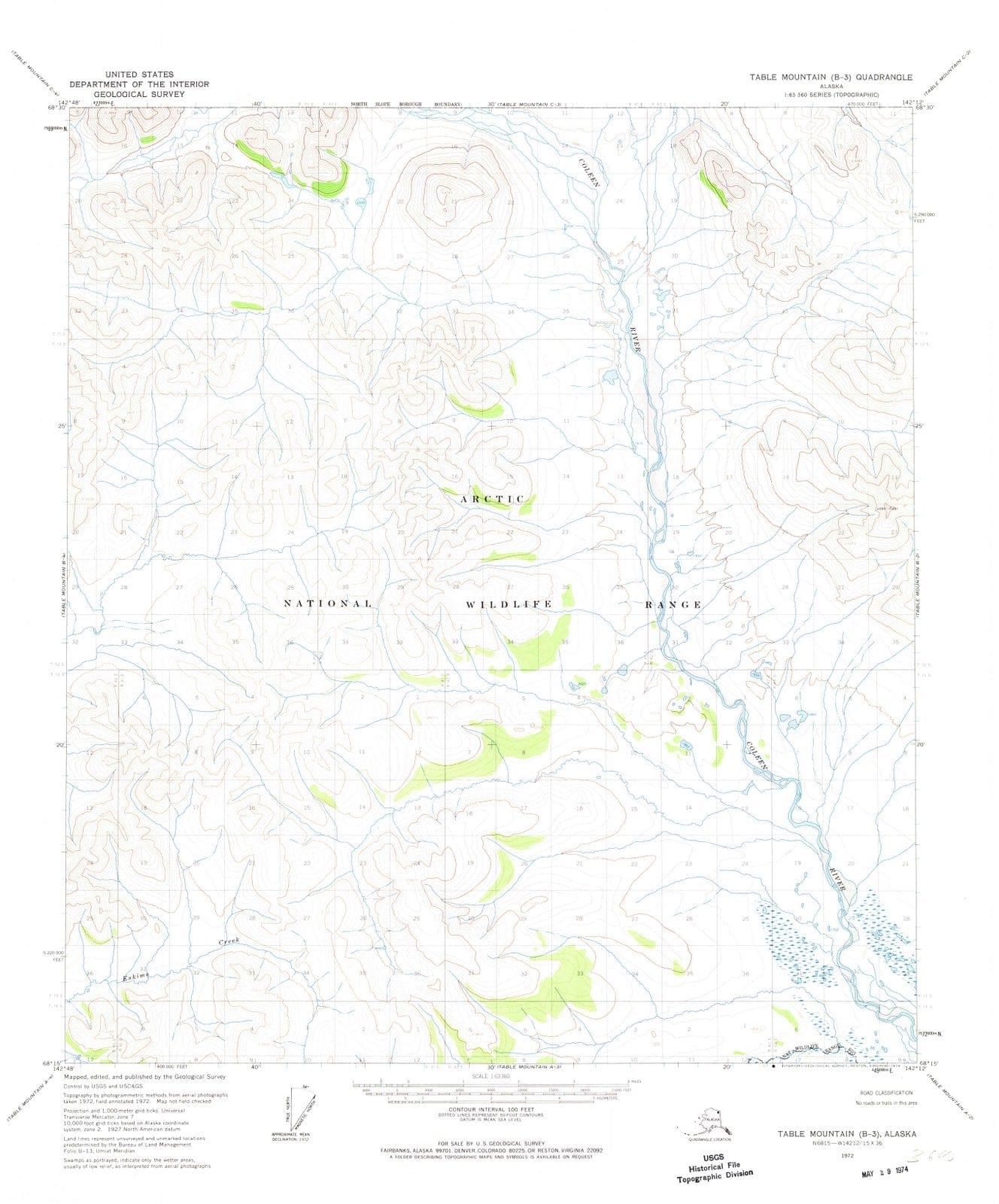 1972 Table Mountain, AK - Alaska - USGS Topographic Map v8