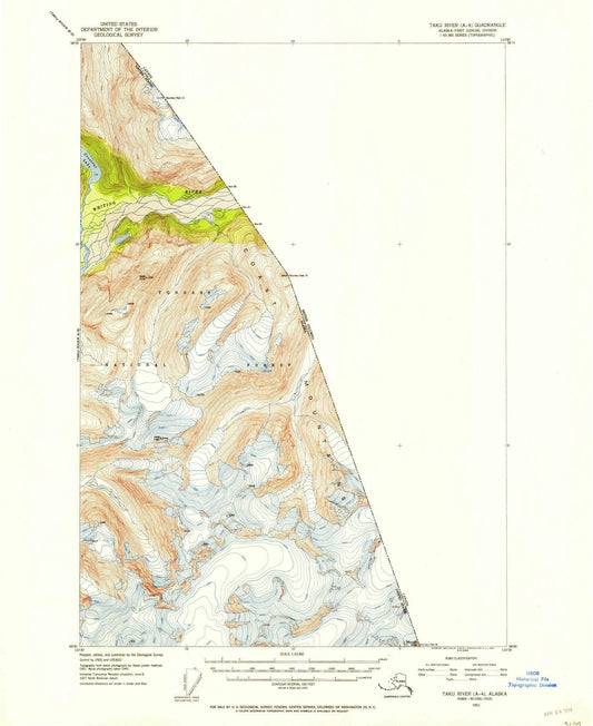 1951 Taku River, AK - Alaska - USGS Topographic Map