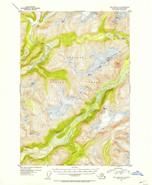 1951 Taku River, AK - Alaska - USGS Topographic Map v2