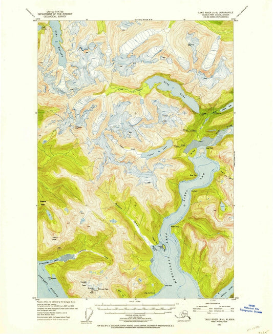1951 Taku River, AK - Alaska - USGS Topographic Map v3
