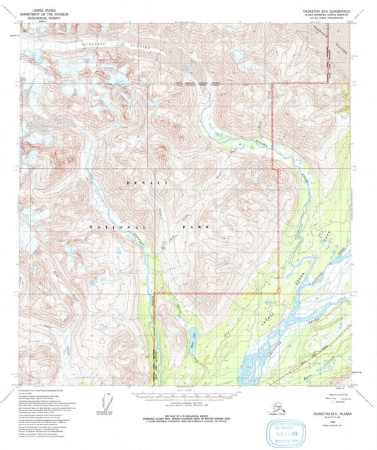 1958 Talkeetna, AK - Alaska - USGS Topographic Map0