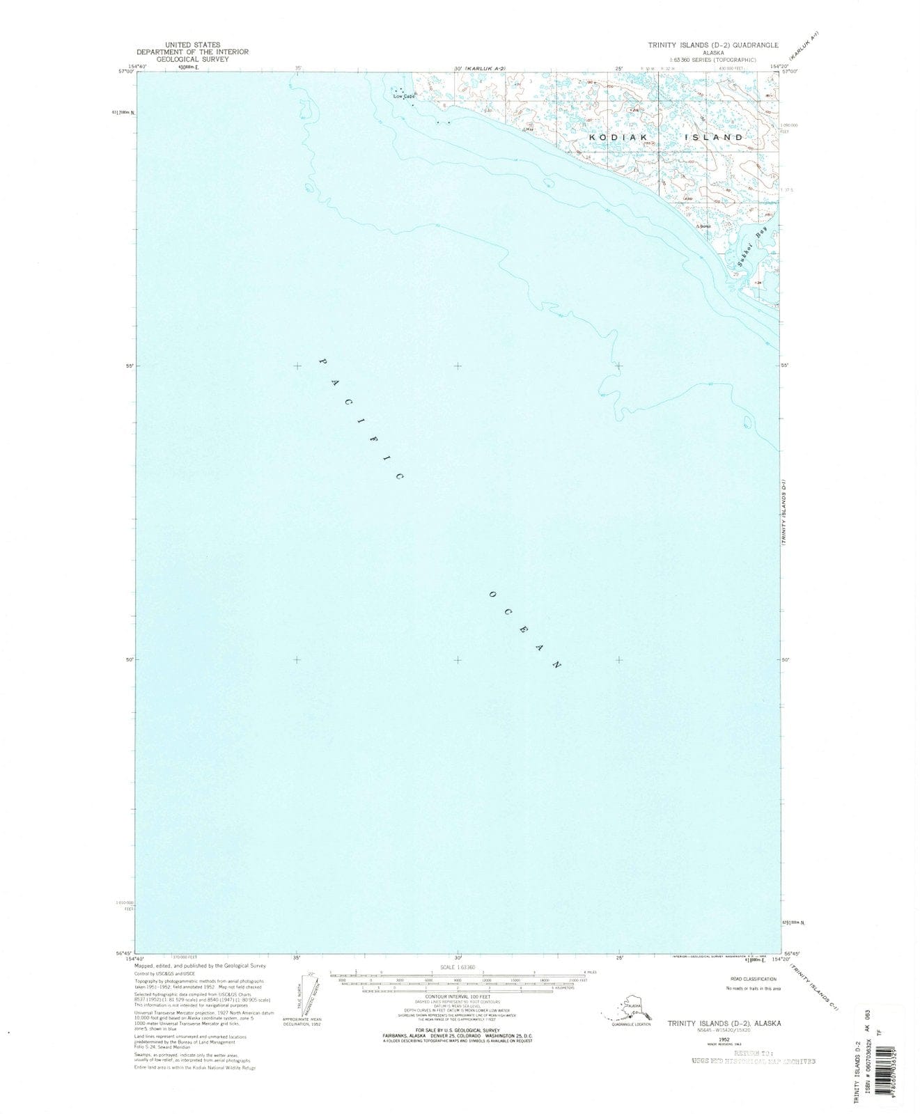 1952 Trinity Islands, AK - Alaska - USGS Topographic Map v4