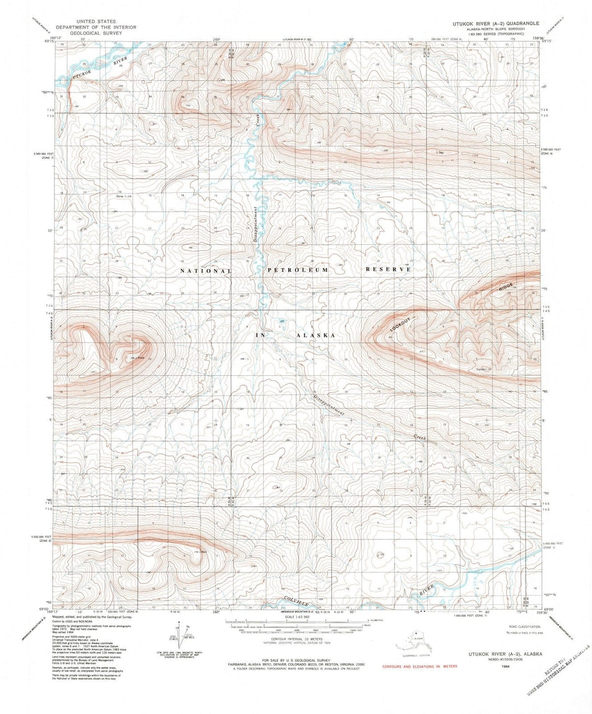 1984 Utukok River, AK - Alaska - USGS Topographic Map v2