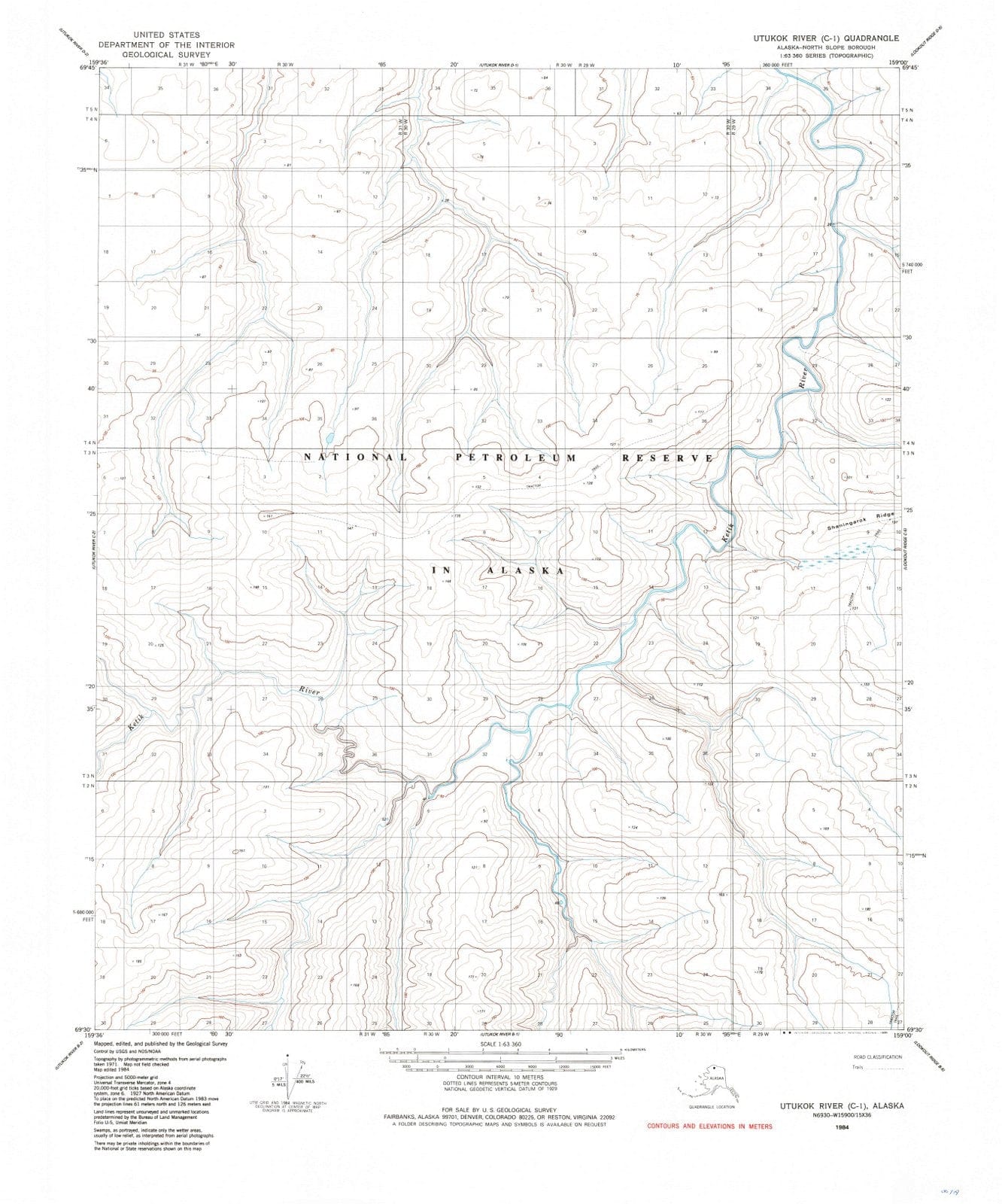 1984 Utukok River, AK - Alaska - USGS Topographic Map v3
