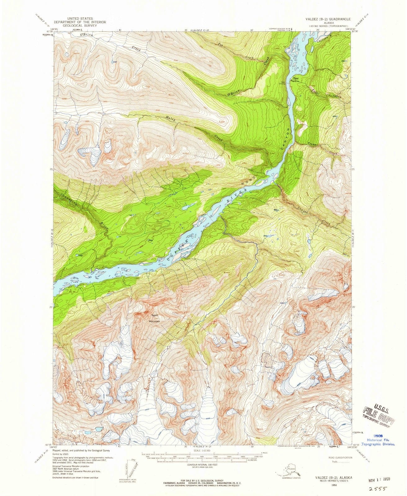 1951 Valdez, AK - Alaska - USGS Topographic Map v5