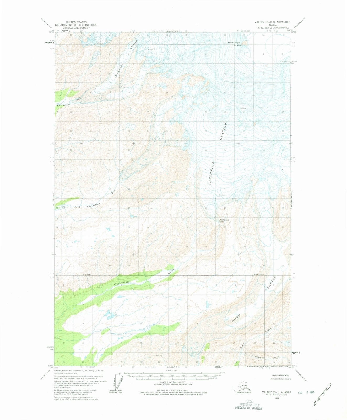 1959 Valdez, AK - Alaska - USGS Topographic Map
