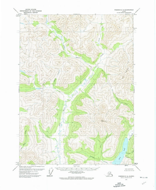 1971 Wiseman, AK - Alaska - USGS Topographic Map v9