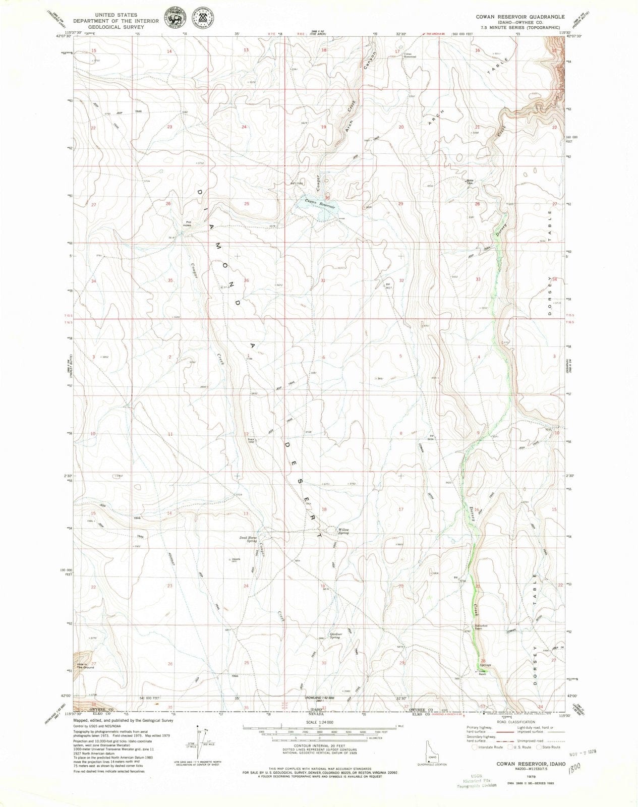 1979 Cowan Reservoir, ID - Idaho - USGS Topographic Map