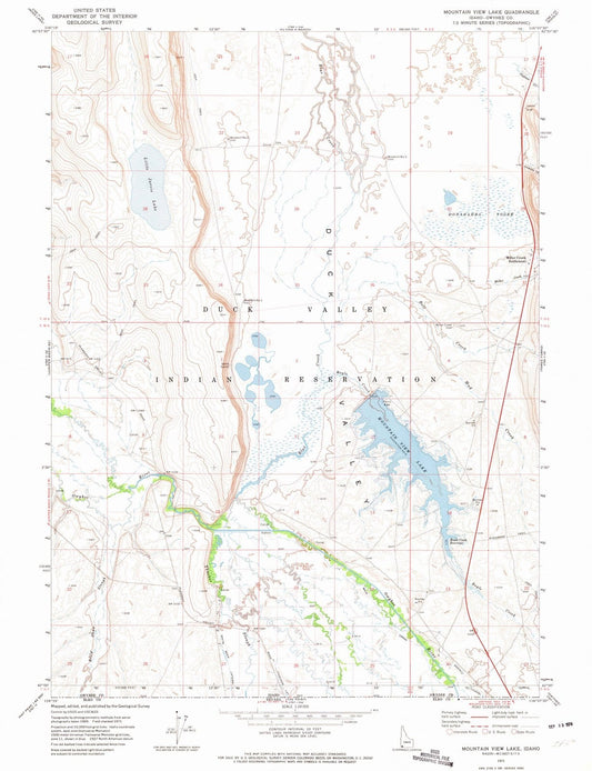 1971 Mountain View Lake, ID - Idaho - USGS Topographic Map