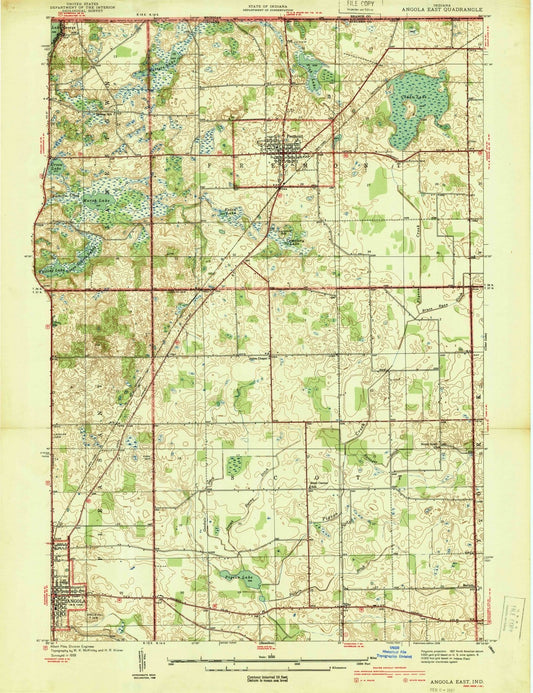 1939 Angola East, in - Indiana - USGS Topographic Map