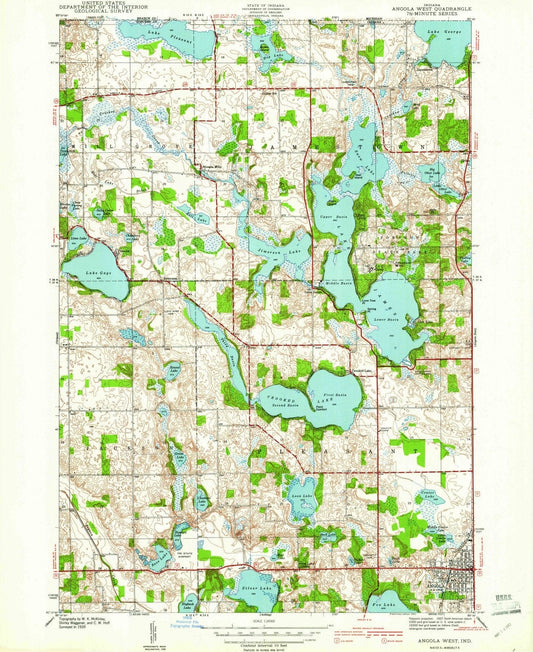 1941 Angola West, in - Indiana - USGS Topographic Map