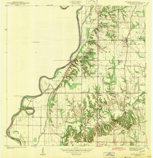 1942 Fairbanks, in - Indiana - USGS Topographic Map