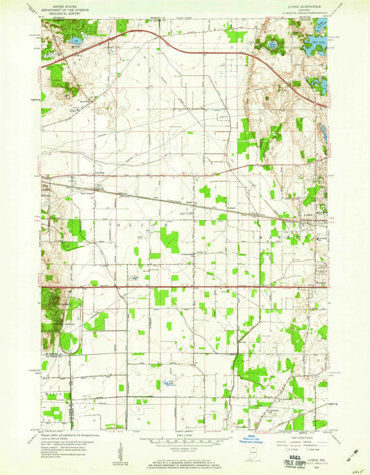 1958 Lydick, in - Indiana - USGS Topographic Map