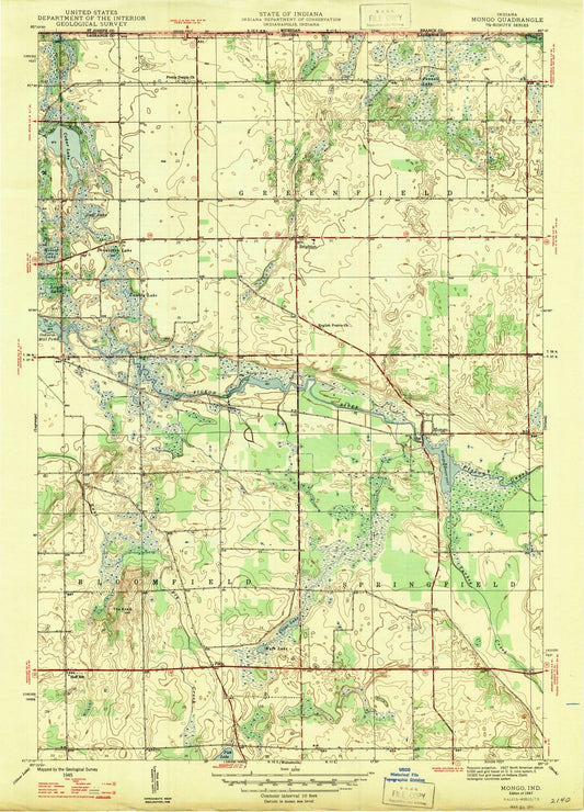 1947 Mongo, in - Indiana - USGS Topographic Map